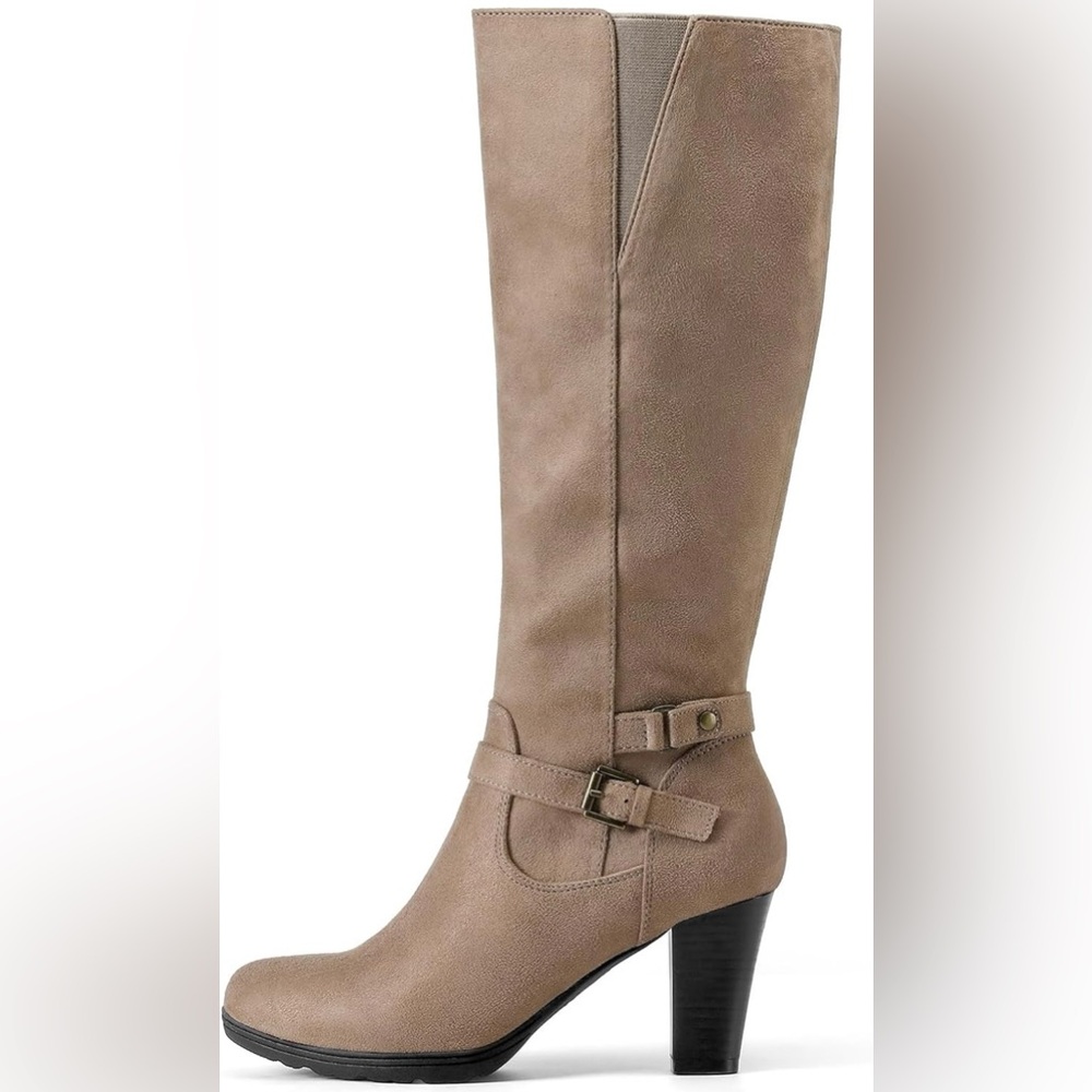 Mysoft Women's Knee High Boots Chunky Heel Boots with Zipper. Size 8.5 - Picture 4 of 8